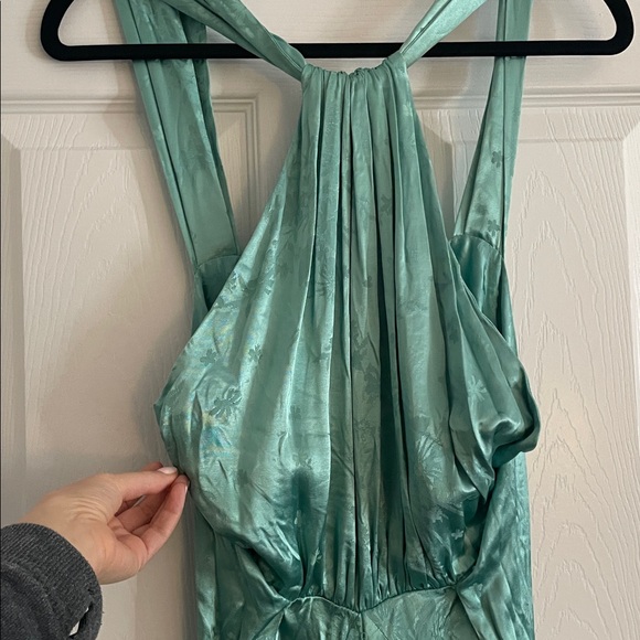 $320 msrp nwot Sabina Musayev Juniper Satin Jacquard Dress needs button - Picture 3 of 8